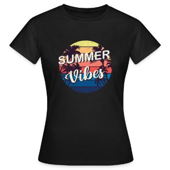 SUMMERVIBES / Summer Vibes - Women's T-Shirt - black - Front - AI Model Female 172 dark (172cm)