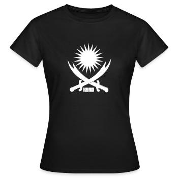 Kurdish Sun Shirt with Zulfikar. - Women's T-Shirt - black - Front - AI Model Female 172 dark (172cm)