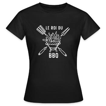 Le Roi Du BBQ , barbecue, grillade - T-shirt Femme - noir - Devant - AI Model Female 172 dark (172cm)