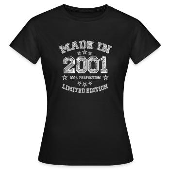 Made in 2001 Limited Edition - T-shirt Femme - noir - Devant - AI Model Female 172 dark (172cm)