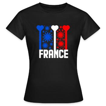 Drapeau Français bleu blanc rouge - T-shirt Femme - noir - Devant - AI Model Female 172 dark (172cm)