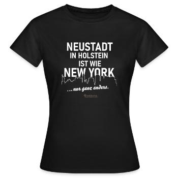 Neustadt in Holstein - Frauen T-Shirt - Schwarz - Vorne - AI Model Female 172 dark (172cm)