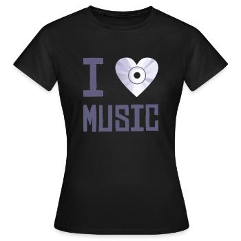 I LOVE MUSIC CD - Frauen T-Shirt - Schwarz - Vorne - AI Model Female 172 dark (172cm)