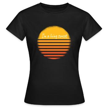 Je suis un coucher de soleil vivant - T-shirt Femme - noir - Devant - AI Model Female 172 dark (172cm)