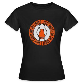 goose on the loose - Women's T-Shirt - black - Front - AI Model Female 172 dark (172cm)