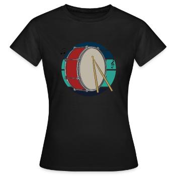 Mélodie de batterie - T-shirt Femme - noir - Devant - AI Model Female 172 dark (172cm)
