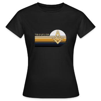 Francs-maçons Franc-maçonnerie Compass Tshirt - T-shirt Femme - noir - Devant - AI Model Female 172 dark (172cm)