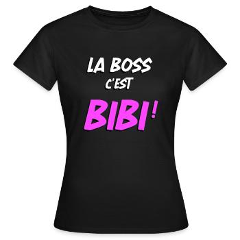 la boss c'est bibi cadeau - T-shirt Femme - noir - Devant - AI Model Female 172 dark (172cm)