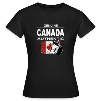 Maple Leaf - Huskies - Canada - T-shirt Femme - noir - Devant - AI Model Female 172 dark (172cm)