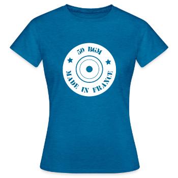 Cartridge Cartridge Shell 50 BGM - Waffen und Munition - Frauen T-Shirt - Antikblaues Saphir meliert - Vorne - AI Model Female 172 dark (172cm)