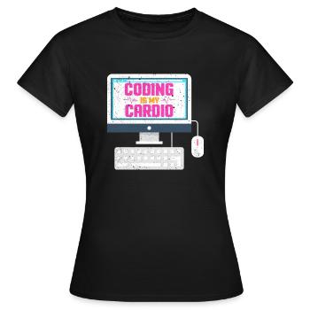 Le codage est mon cardio - T-shirt Femme - noir - Devant - AI Model Female 172 dark (172cm)