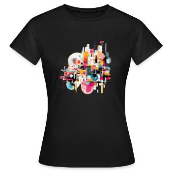 Abstraction urbaine - T-shirt Femme - noir - Devant - AI Model Female 172 dark (172cm)