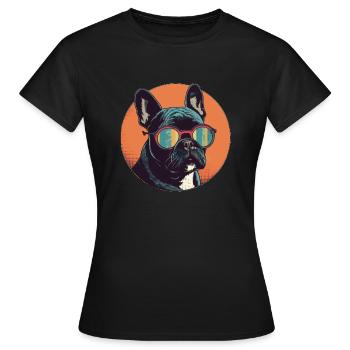 Französische Bulldogge Sonnenbrille, Französische - Frauen T-Shirt - Schwarz - Vorne - AI Model Female 172 dark (172cm)
