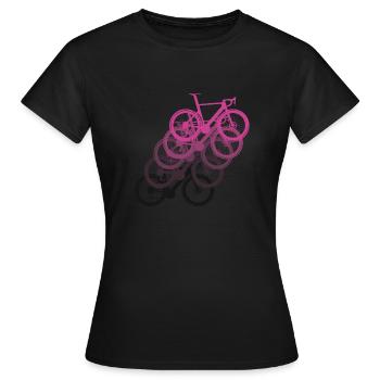 Schwarz & Pink Rennrad - Frauen T-Shirt - Schwarz - Vorne - AI Model Female 172 dark (172cm)
