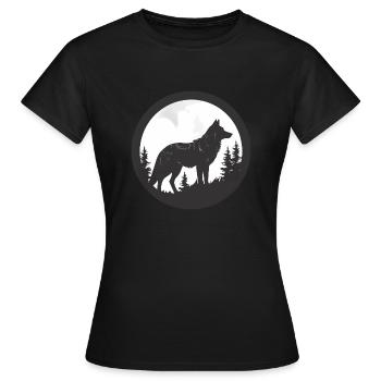 Wolf, Wild Dog, Grey Wolf, Canis lupus - Women's T-Shirt - black - Front - AI Model Female 172 dark (172cm)