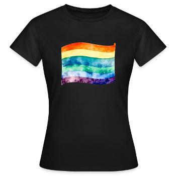 Drapeau LGBT - T-shirt Femme - noir - Devant - AI Model Female 172 dark (172cm)