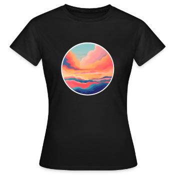 Au-dessus des nuages - T-shirt Femme - noir - Devant - AI Model Female 172 dark (172cm)