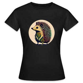 Igel - Frauen T-Shirt - Schwarz - Vorne - AI Model Female 172 dark (172cm)