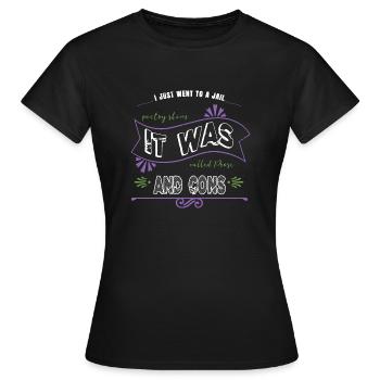book children books lover quote funny sayings - Women's T-Shirt - black - Front - AI Model Female 172 dark (172cm)
