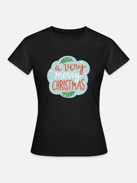 Autocollant de Noël - T-shirt Femme - noir