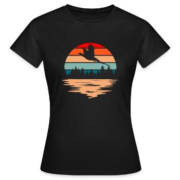 Faisan rétro Dakota du Sud - T-shirt Femme - noir - Devant - AI Model Female 172 dark (172cm)