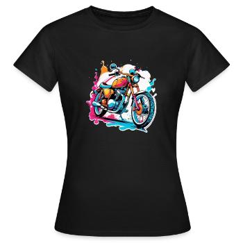 moto vintage style retro - graffiti - T-shirt Femme - noir - Devant - AI Model Female 172 dark (172cm)