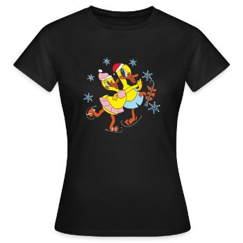 Caneton patineur - T-shirt Femme - noir - Devant - AI Model Female 172 dark (172cm)