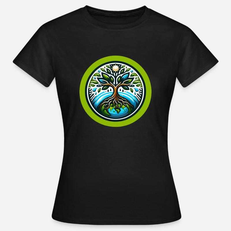 Baum des Lebens - Frauen T-Shirt - Schwarz