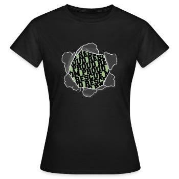 animals valuable humor awesome - Women's T-Shirt - black - Front - AI Model Female 172 dark (172cm)