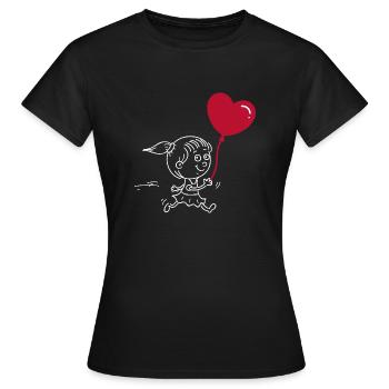 Passendes Herz Paar T-Shirt - Frauen T-Shirt - Schwarz - Vorne - AI Model Female 172 dark (172cm)