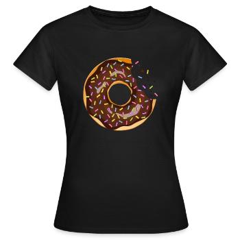 Donut Crunch essen Metzgergebäck 120 4 Q - Frauen T-Shirt - Schwarz - Vorne - AI Model Female 172 dark (172cm)