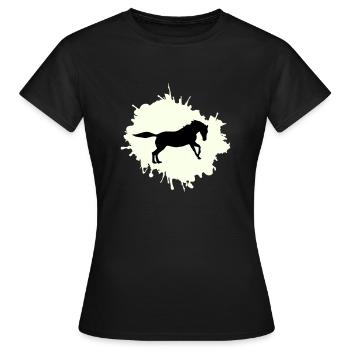 pferd klecks - Frauen T-Shirt - Schwarz - Vorne - AI Model Female 172 dark (172cm)