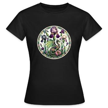 Dragon d’Iris - T-shirt Femme - noir - Devant - AI Model Female 172 dark (172cm)