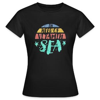 Vitamin Sea retro - Women's T-Shirt - black - Front - AI Model Female 172 dark (172cm)