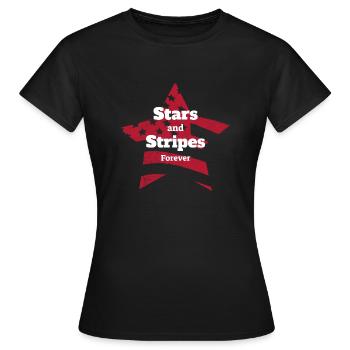 Stars Stripes Forever - Frauen T-Shirt - Schwarz - Vorne - AI Model Female 172 dark (172cm)