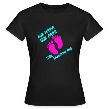 100 Wunschkind 002 - T-shirt Femme - noir - Devant - AI Model Female 172 dark (172cm)