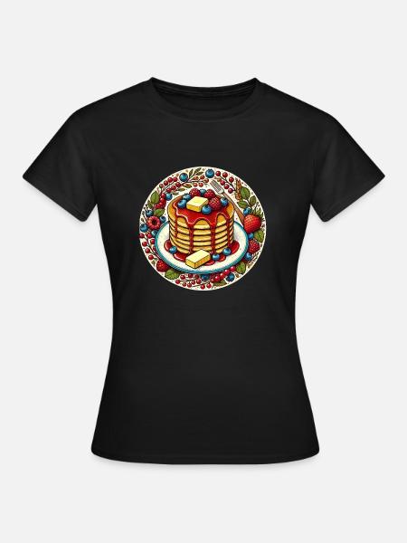 Fruchtige Pfannkuchen - Frauen T-Shirt - Schwarz