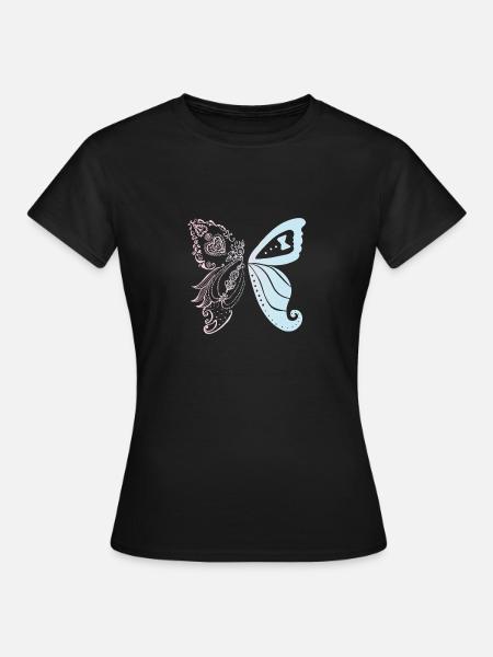 Brautpaar als Schmetterling - Frauen T-Shirt - Schwarz
