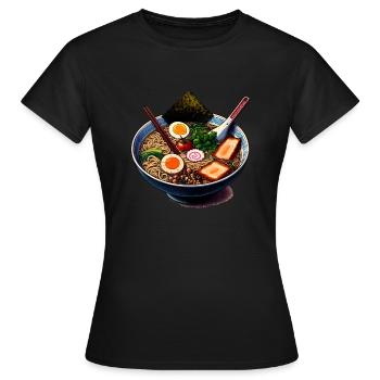 Ramen Nudelsuppe - Frauen T-Shirt - Schwarz - Vorne - AI Model Female 172 dark (172cm)