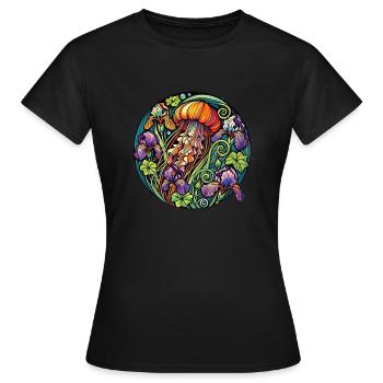 Méduse Iris - T-shirt Femme - noir - Devant - AI Model Female 172 dark (172cm)