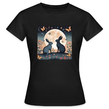 Rabbit - Frauen T-Shirt - Schwarz - Vorne - AI Model Female 172 dark (172cm)