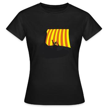 Wikingerschiff / viking boat (3c) - Frauen T-Shirt - Schwarz - Vorne - AI Model Female 172 dark (172cm)