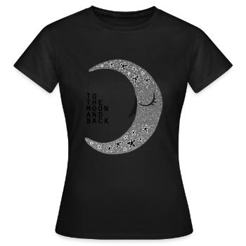 | de la Lune lune scintillante - T-shirt Femme - noir - Devant - AI Model Female 172 dark (172cm)