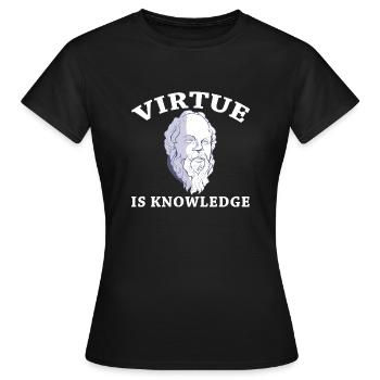 La vertu est la connaissance Socrate Philosophe Buste - T-shirt Femme - noir - Devant - AI Model Female 172 dark (172cm)