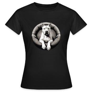 Staffordshire Bull Terrier Staffy Dog - Frauen T-Shirt - Schwarz - Vorne - AI Model Female 172 dark (172cm)