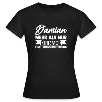 Vorname Damian - Frauen T-Shirt - Schwarz - Vorne - AI Model Female 172 dark (172cm)