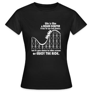 Life is like a roller coaster - Women's T-Shirt - black - Front - AI Model Female 172 dark (172cm)