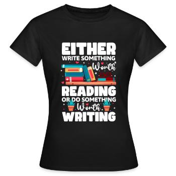 Écrivain Roman Littérature Auteur de livre - T-shirt Femme - noir - Devant - AI Model Female 172 dark (172cm)
