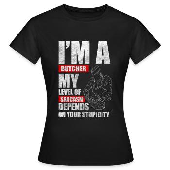 Schlachter Steak Schlachthof - Frauen T-Shirt - Schwarz - Vorne - AI Model Female 172 dark (172cm)