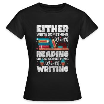 Auteur Littérature Auteur Auteur de livre - T-shirt Femme - noir - Devant - AI Model Female 172 dark (172cm)
